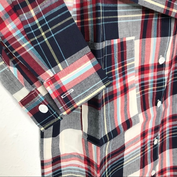 ALLEGRA K PLAID MIDI BELTED SHIRT DRESS 100% Cotton XSMALL NEW - Picture 8 of 14